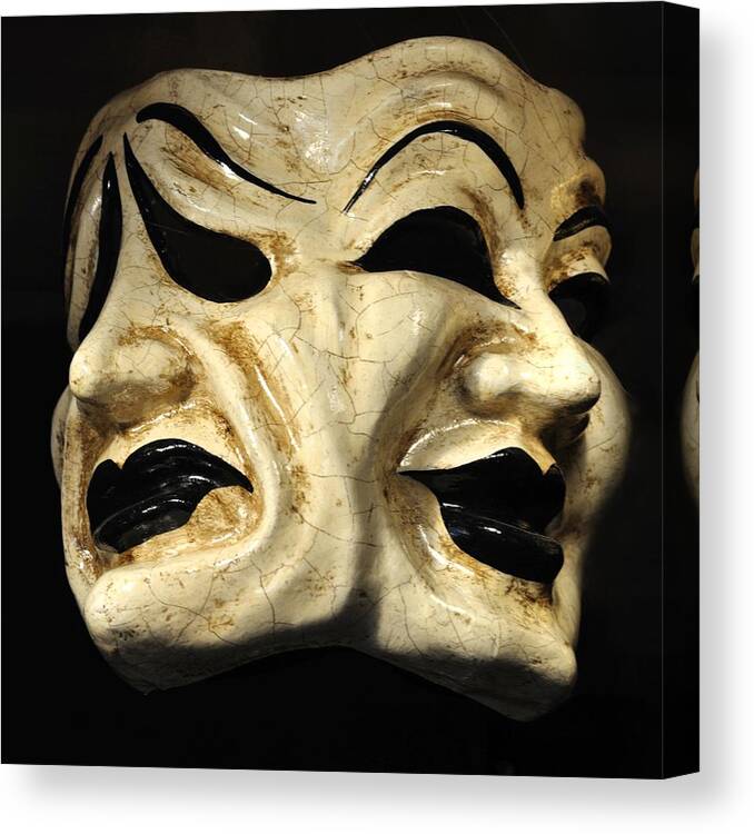 Venetian Mask Canvas Print featuring the photograph Dramatic mask by Matt MacMillan