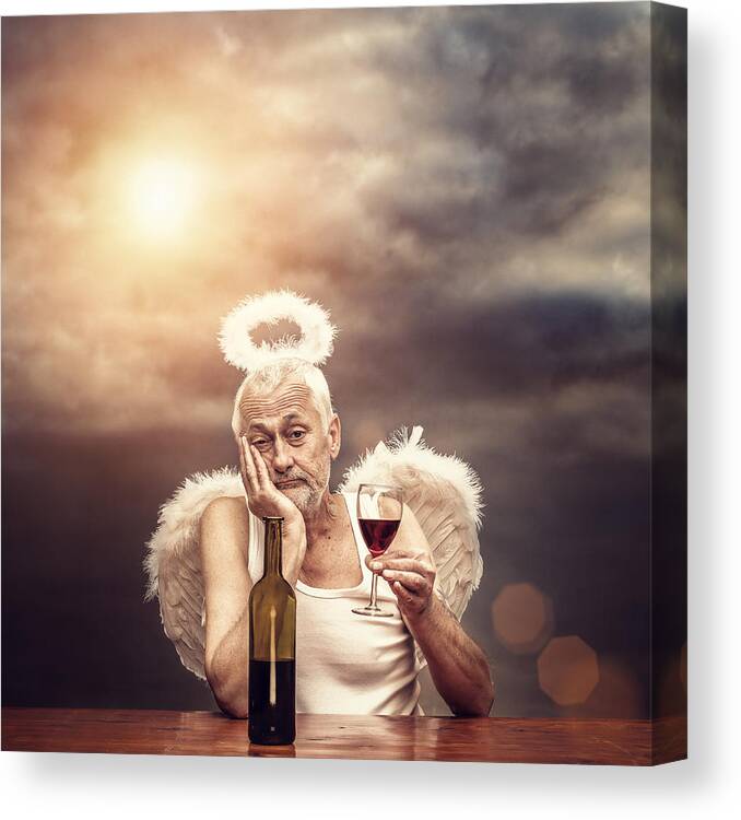 Bodysuit Canvas Print featuring the photograph Drunken Angel by Mammuth
