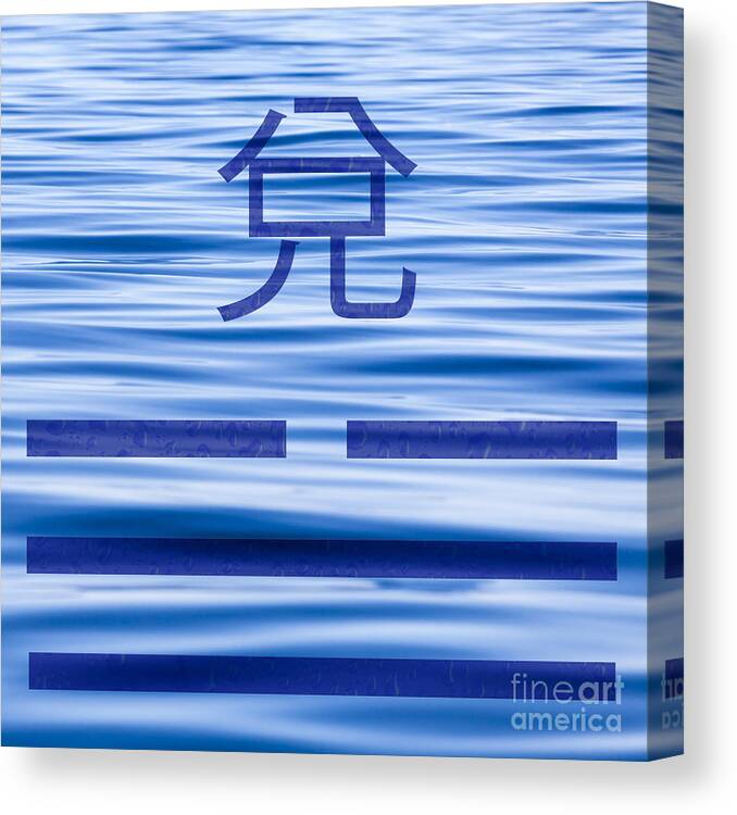 Dui Canvas Print featuring the photograph Dui trigram on ripples by Liz Leyden