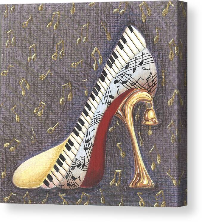 Shoes Canvas Print featuring the painting Dulcimer by Deborah Runham