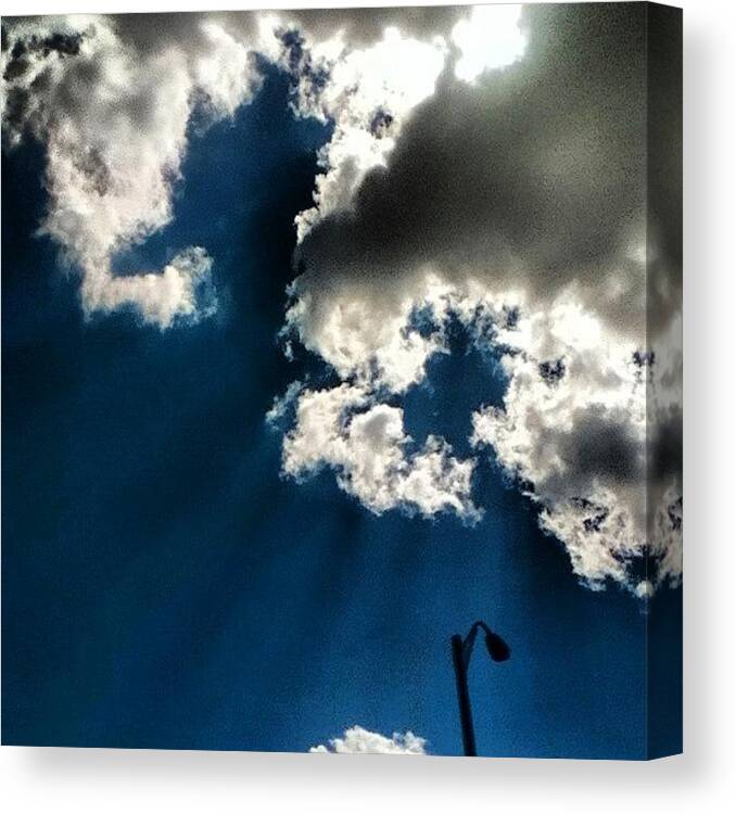 Sky Canvas Print featuring the photograph Earlier Today :) #clouds #sky #elpaso by LaCeshia Kurnaz