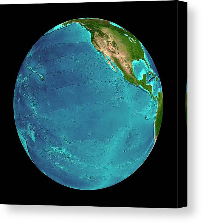 Earth Canvas Print featuring the photograph Eastern Pacific Ocean by Martin Jakobsson/science Photo Library