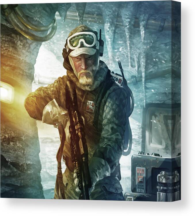Star Wars Canvas Print featuring the digital art Echo Base Trooper by Ryan Barger