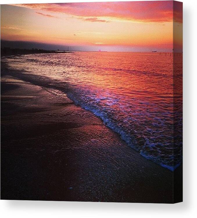 Beautiful Canvas Print featuring the photograph #egypt #sunset #water #beach #beautiful by Mohamed Elkhamisy