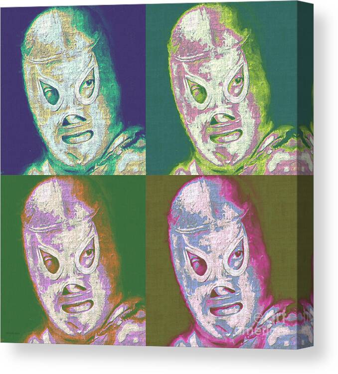 El Santo Canvas Print featuring the photograph El Santo The Masked Wrestler Four 20130218 by Wingsdomain Art and Photography