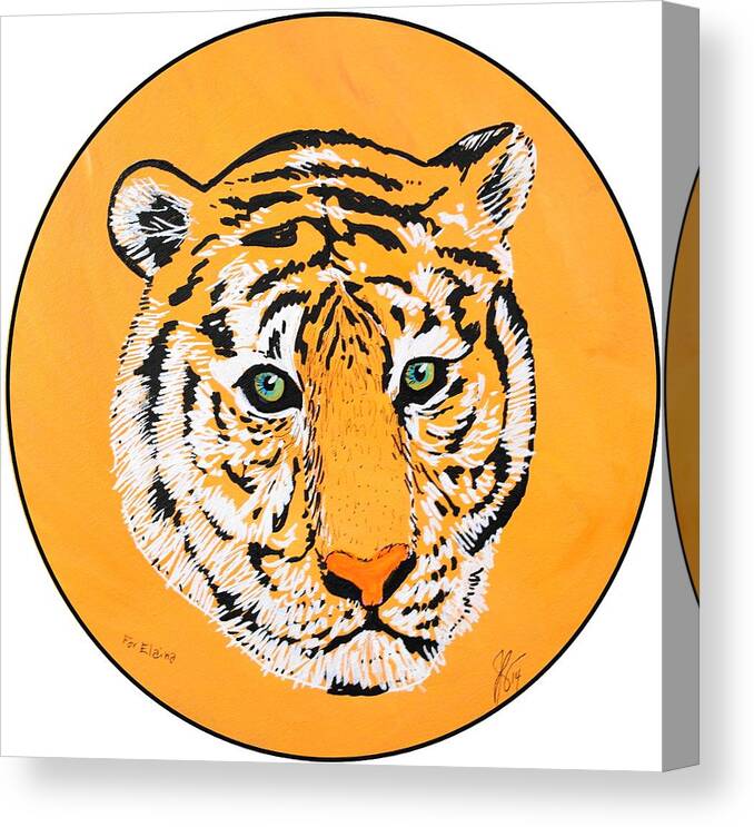 Tiger Canvas Print featuring the painting Elainas Tiger by Jim Harris