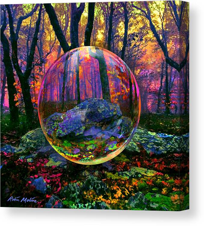  Enchanted Forest Canvas Print featuring the painting Enchanted Forest by Robin Moline