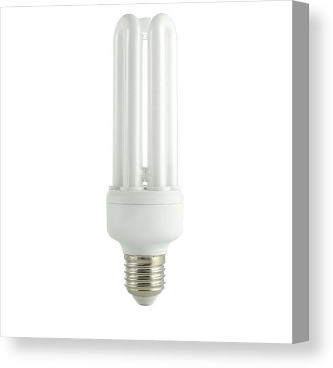 Square Image Canvas Print featuring the photograph Energy Saving Lightbulb by Science Photo Library