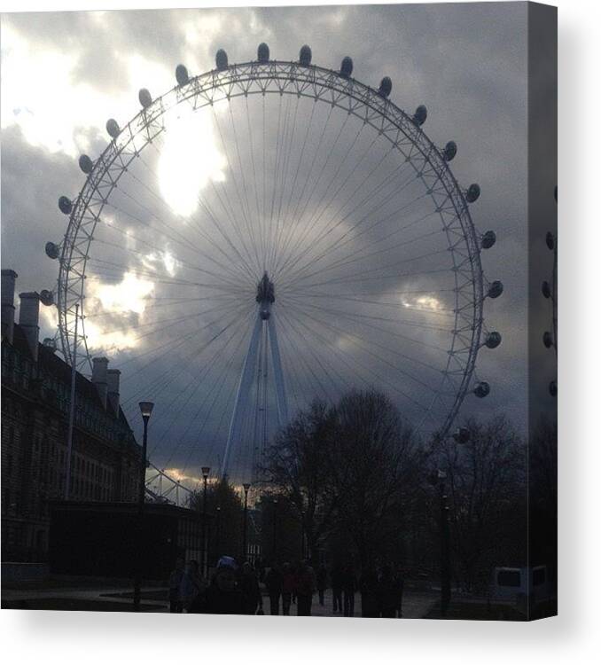 Beautiful Canvas Print featuring the photograph #england #london #eye #cloudy #day by Muhammad Tahir