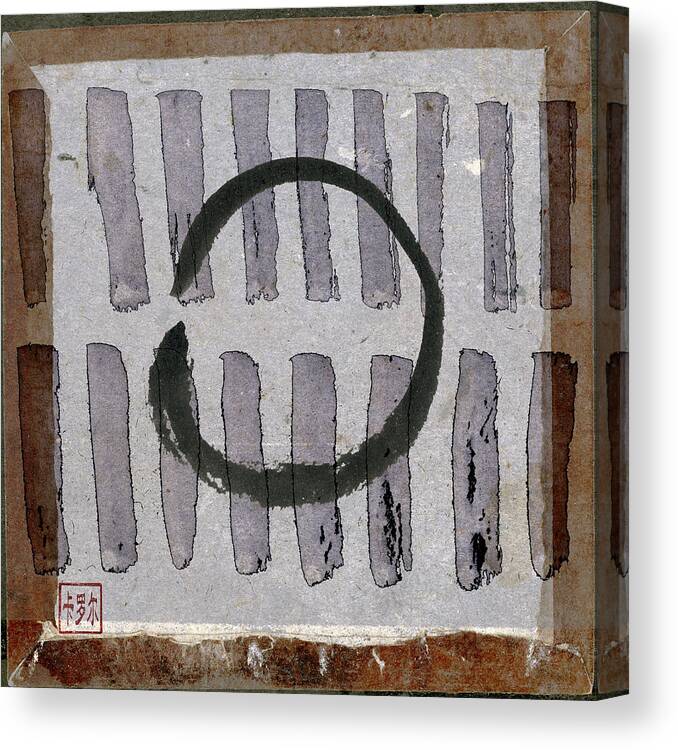 Japan Canvas Print featuring the photograph Enso Circle on Japanese Papers by Carol Leigh