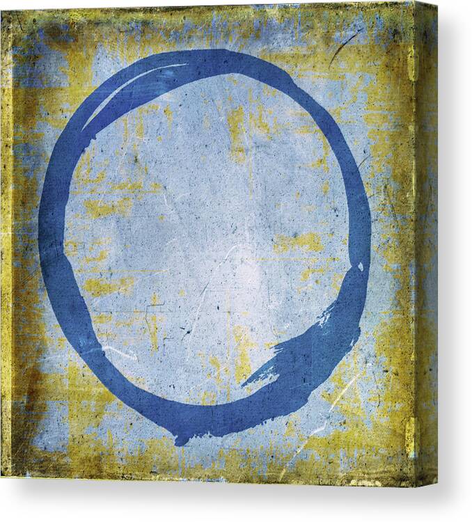 Blue Canvas Print featuring the painting Enso No. 109 Blue on Blue by Julie Niemela