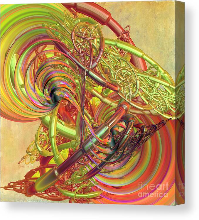 Digital Abstract Canvas Print featuring the digital art Entanglement of Life by Deborah Benoit