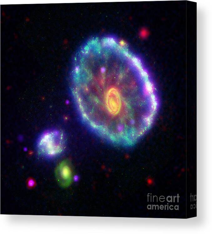 Science Canvas Print featuring the photograph Eso 350-40 Cartwheel Galaxy by Science Source