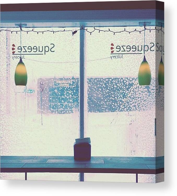 Blizzard2014 Canvas Print featuring the photograph Even Starbuck's Is Closed by Squeezejuicery Mansour