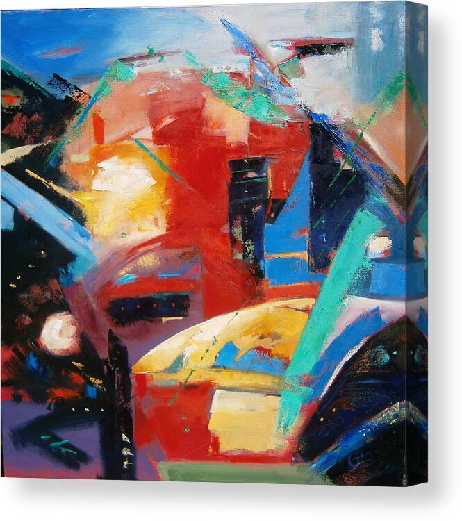 Abstract Canvas Print featuring the painting Event by Gary Coleman
