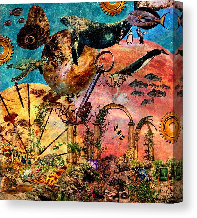 Extinction Level Event Canvas Print featuring the digital art Extinction Level Event by Ally White