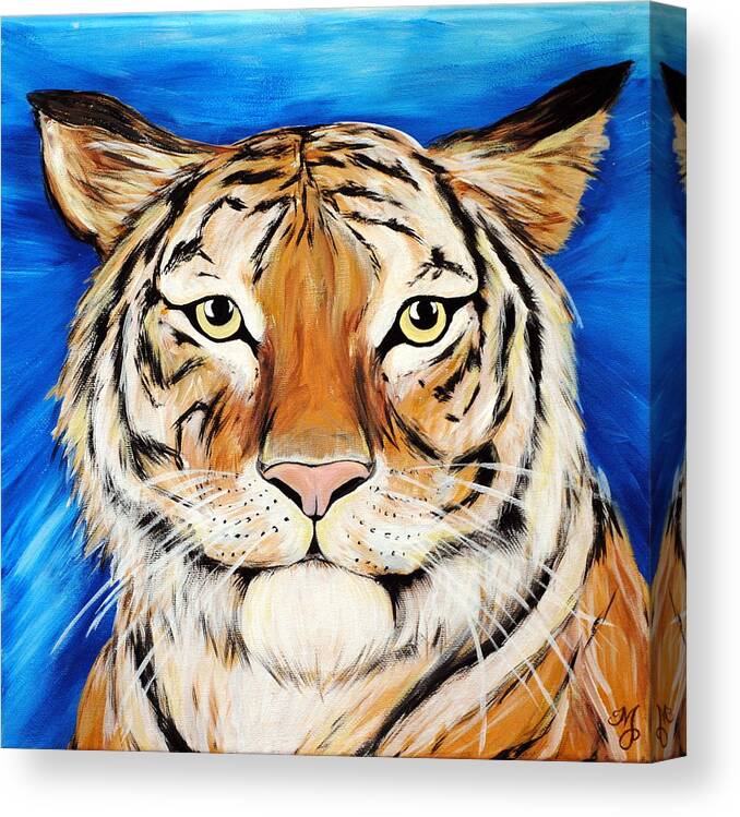Tiger Canvas Print featuring the painting Eye of the tiger by Meganne Peck