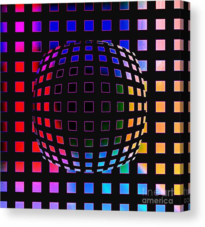 Abstract Canvas Print featuring the digital art Eye of the TV by Stan Reckard