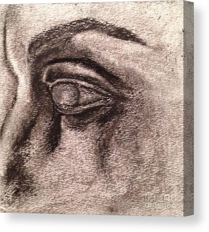  Canvas Print featuring the drawing Eye by Valerie Shaffer