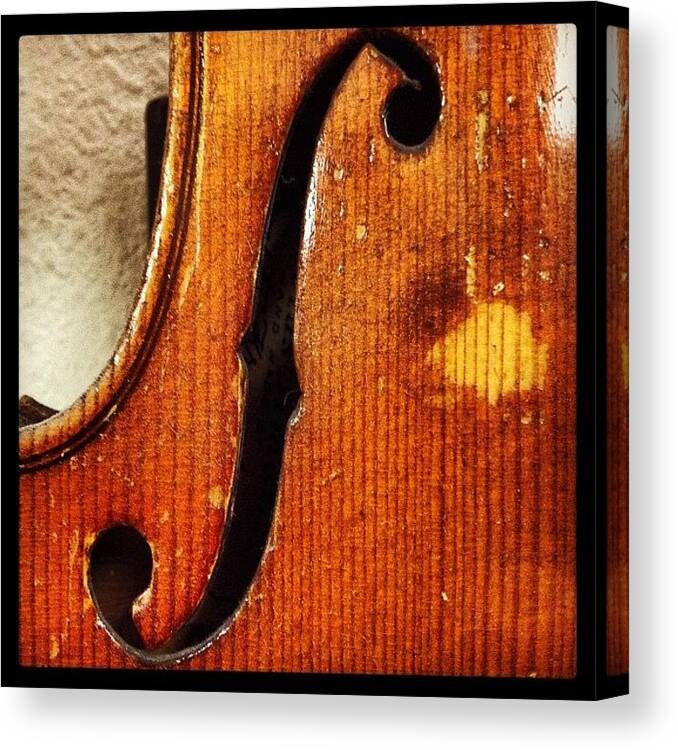 Violin Canvas Print featuring the photograph F-hole by Ken Powers