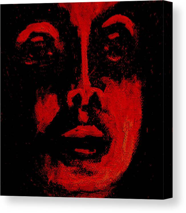 Face Canvas Print featuring the painting Face in Candlelight by Steve Fields
