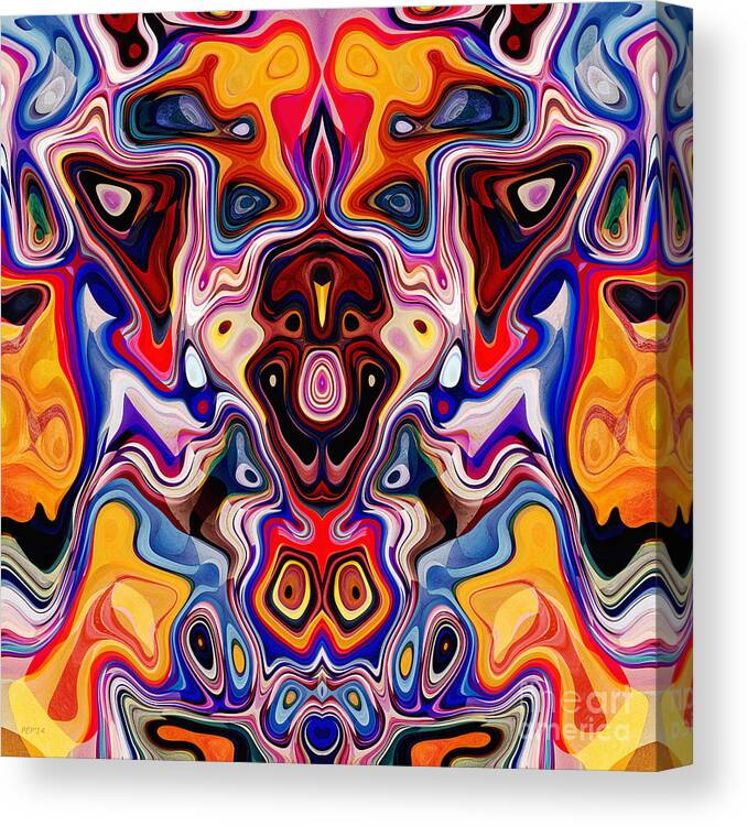 Faces Canvas Print featuring the digital art Faces In Abstract Shapes 1 by Phil Perkins