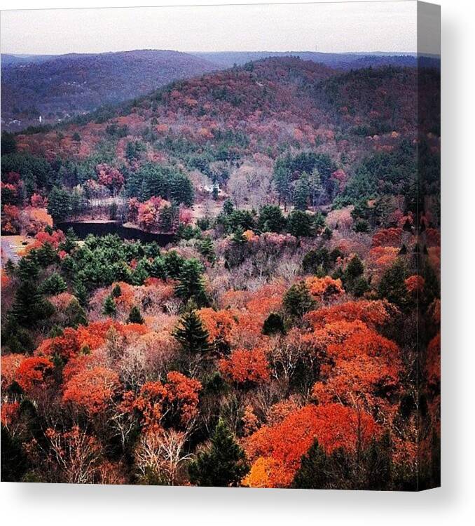 Beautiful Canvas Print featuring the photograph #fall #hiking #blackrock #autumn by Kristine Dunn
