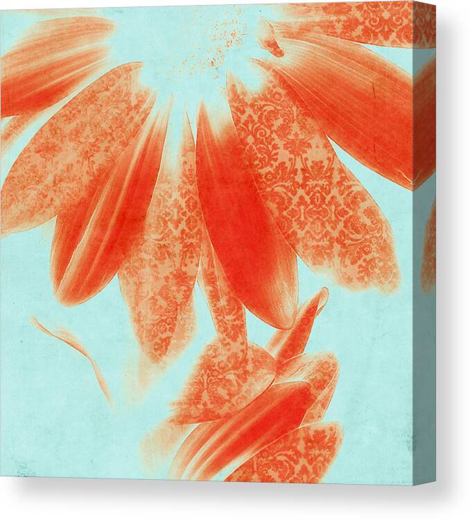 Tangerine Orange Canvas Print featuring the photograph Fancy Schmancy Gerberas by Bonnie Bruno