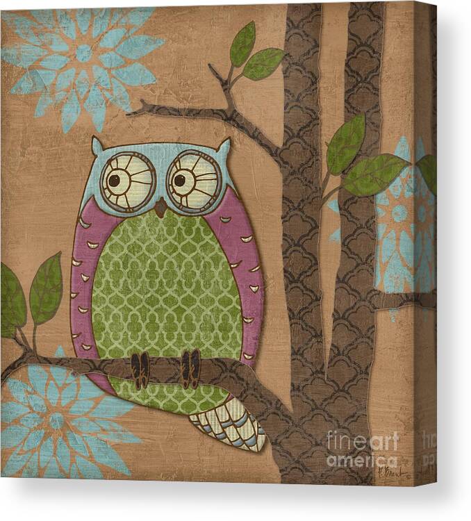 Owl Canvas Print featuring the painting Fantasy Owl IV by Paul Brent