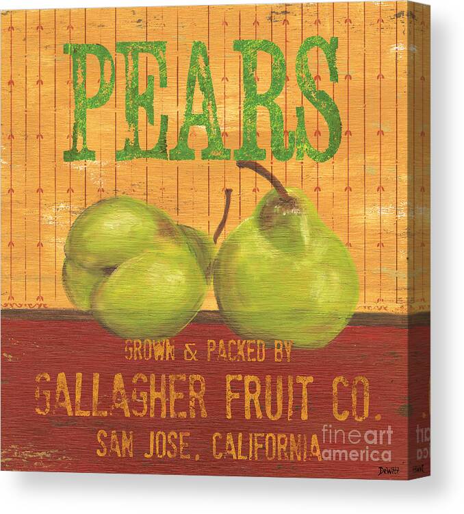 Food Canvas Print featuring the painting Farm Fresh Fruit 1 by Debbie DeWitt