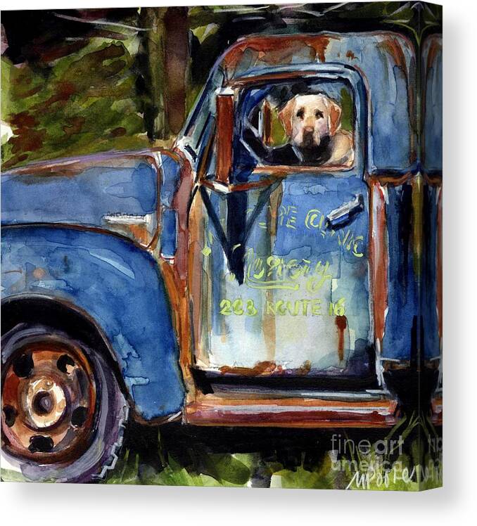 Dog Canvas Print featuring the painting Farmhand by Molly Poole