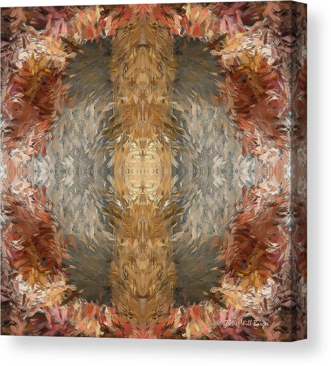 Feather Canvas Print featuring the painting Feathered Jungle - Abstract #22V by Will Barger