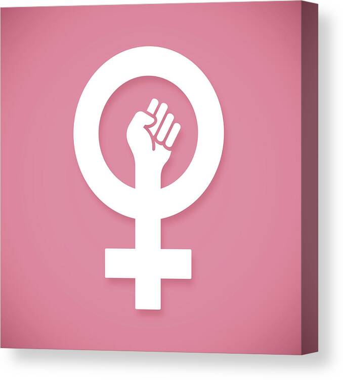 Fist Canvas Print featuring the drawing Female Power Raised Fist by Filo