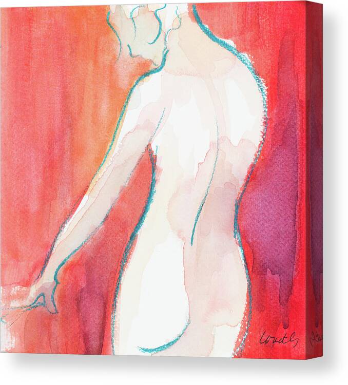 Female Canvas Print featuring the painting Female Watercolor Figure II by Lanie Loreth