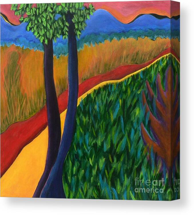 Abstract Landscape Canvas Print featuring the painting Fields of Agave by Elizabeth Fontaine-Barr