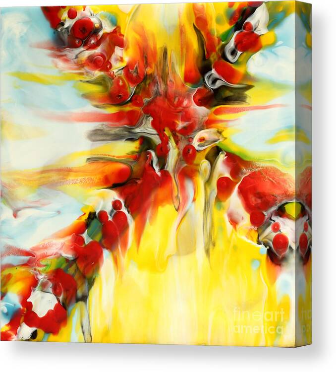 Cross Canvas Print featuring the painting Fierce Cross Encaustic by Pattie Calfy