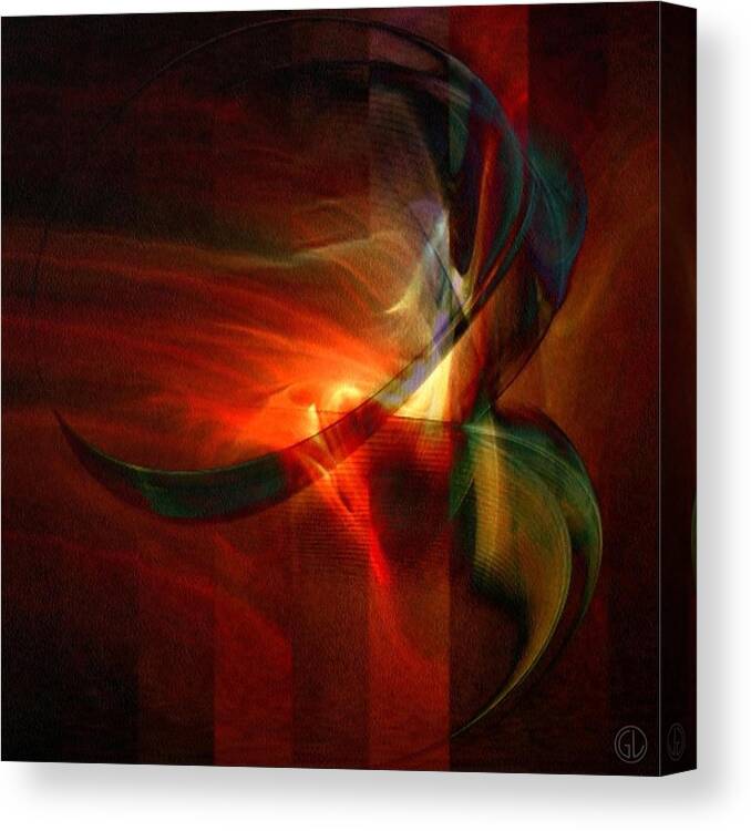 Abstract Canvas Print featuring the digital art Fiery flight by Gun Legler