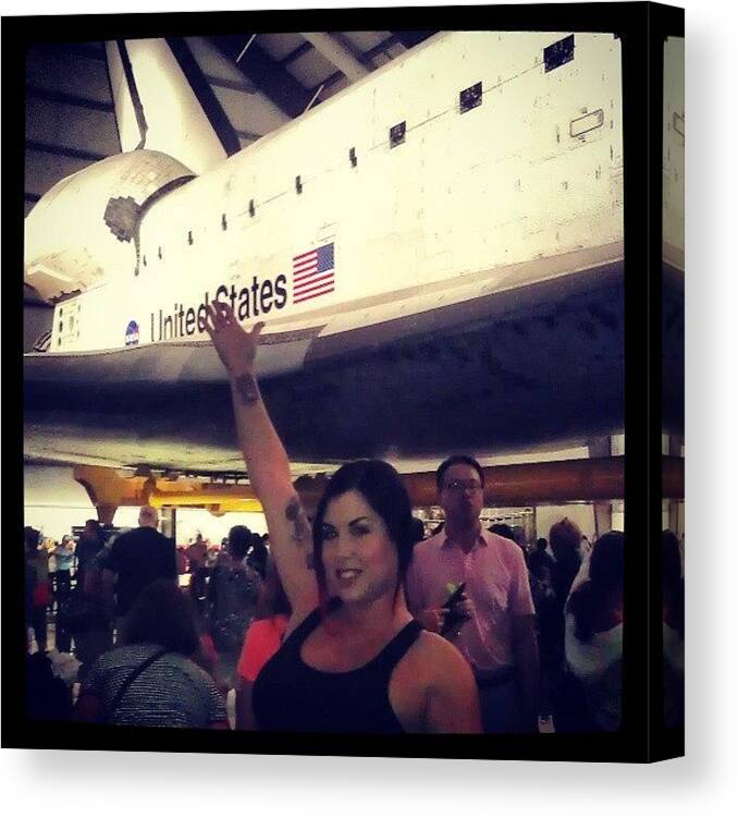  Canvas Print featuring the photograph Finally Saw The Endeavor Space Shuttle by Bella Cupcake