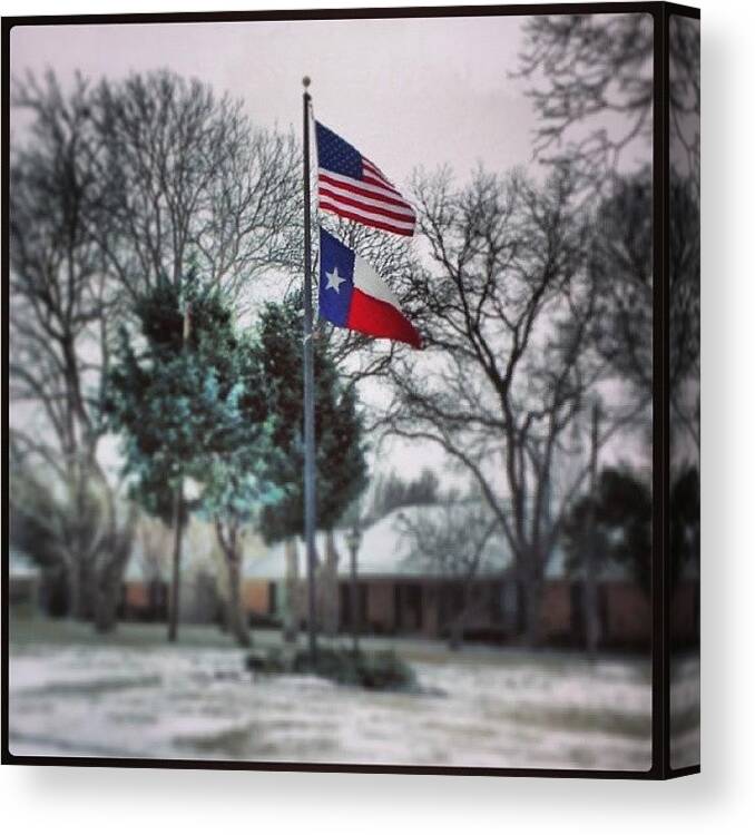Proud Canvas Print featuring the photograph Finished #photo.

#flag #usa #texas by Tessa Howington