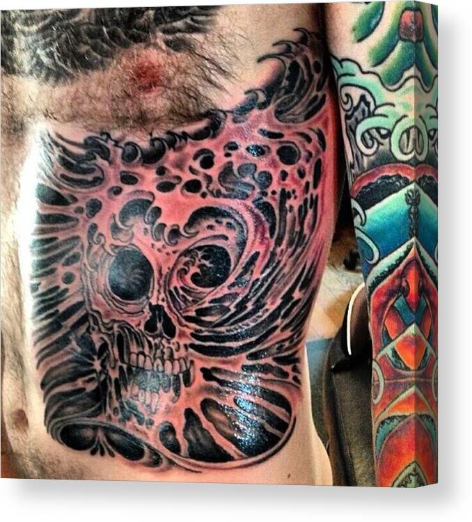 Finished Rib Cage Tattoo By Walt Clark Canvas Print / Canvas Art by Ocean  Clark - Mobile Prints
