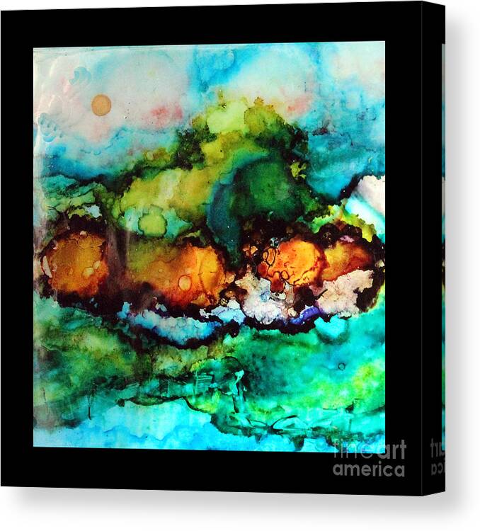Alcohol Ink Canvas Print featuring the painting Fire by Alene Sirott-Cope