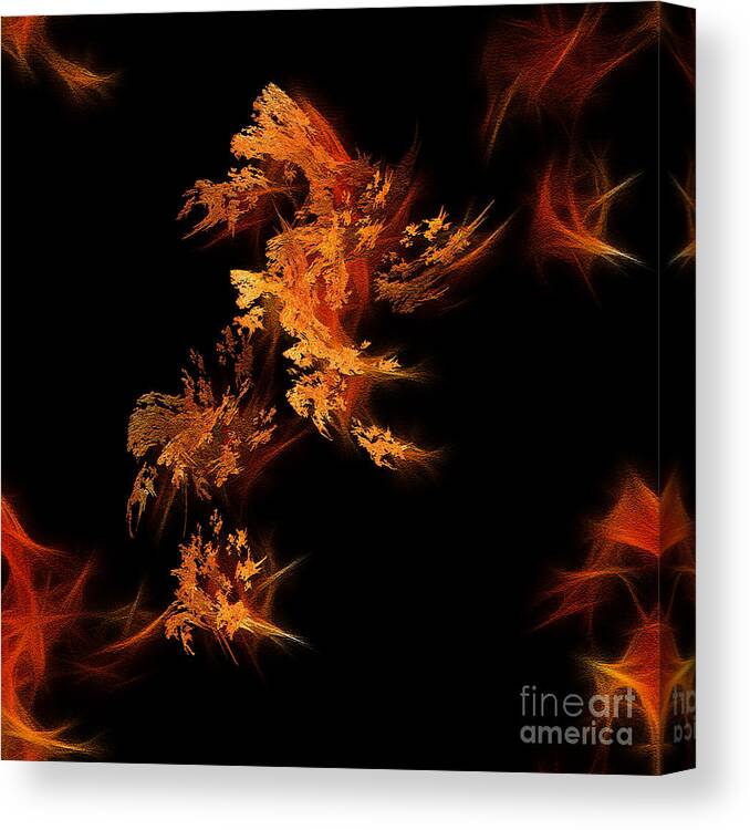 Digital Canvas Print featuring the digital art Fire Dance by Yvonne Johnstone