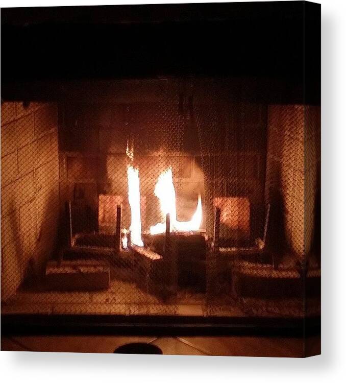 Notography Canvas Print featuring the photograph #fireplace #chimney #winter #christmas by Crook Bladez