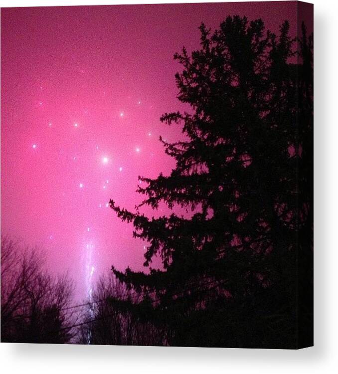 Traveltheglobe Canvas Print featuring the photograph Firework Display! #happygroundhogday by Susan OToole
