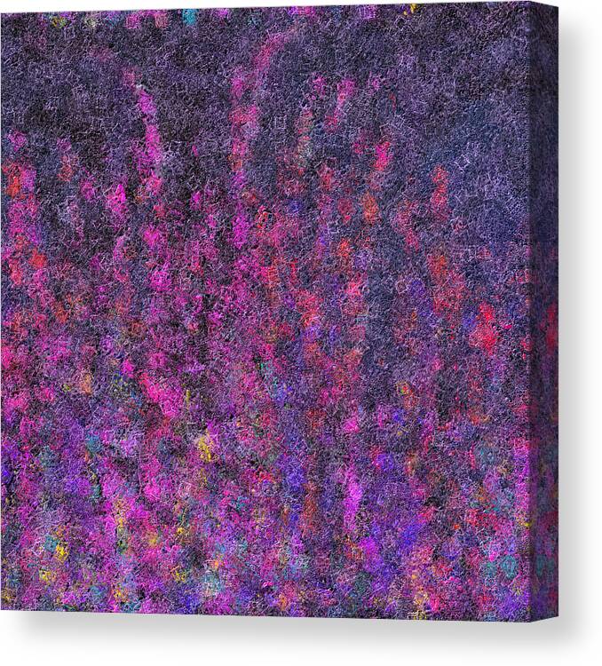 Purple Canvas Print featuring the digital art Fireworks Abstract by Cassie Peters