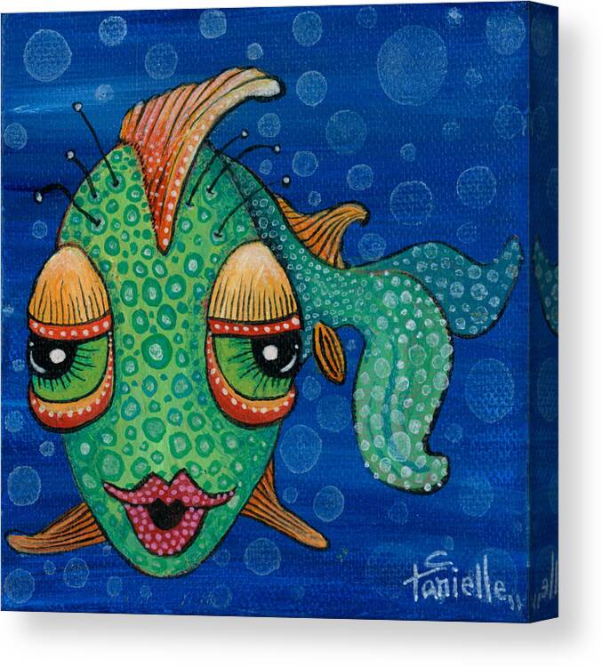 Fish Lips Canvas Print featuring the painting Fish Lips by Tanielle Childers