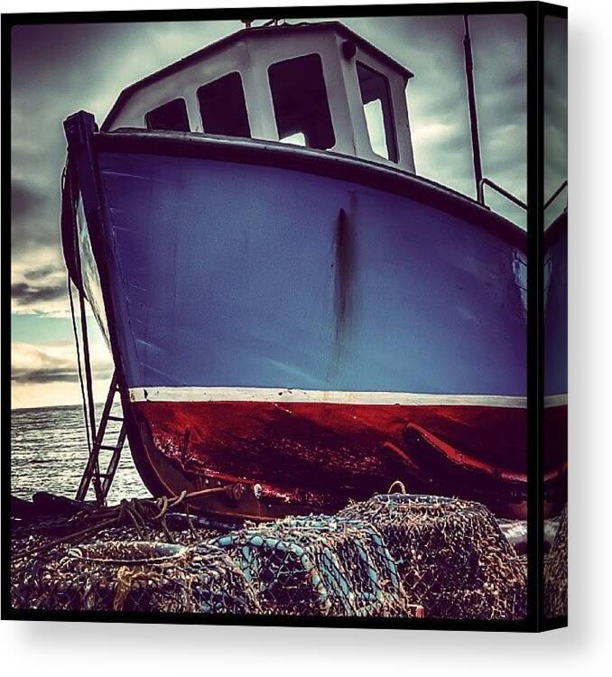  Canvas Print featuring the photograph Fishing Boats by Olavs Silis