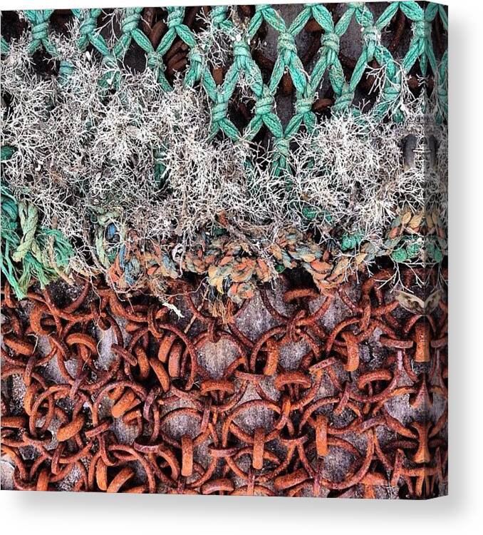 Nicsquirrell Canvas Print featuring the photograph Fishing Nets #net #nicsquirrell by Nic Squirrell