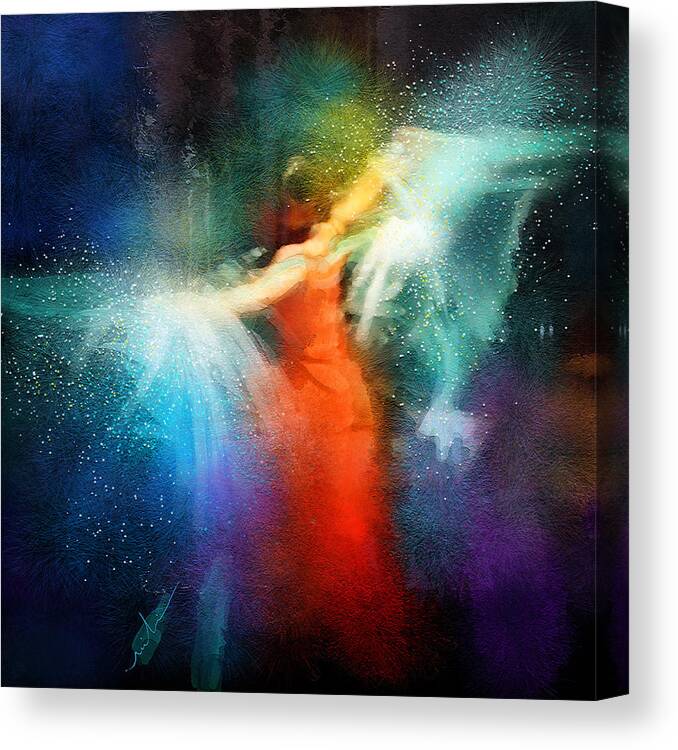 Flamenco Canvas Print featuring the painting Flamencoscape 01 by Miki De Goodaboom