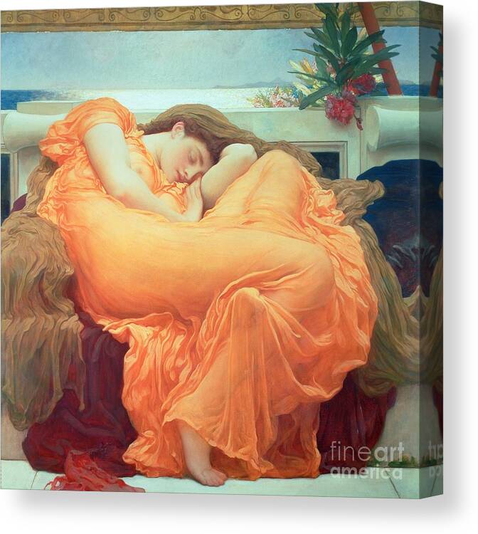 Breast Canvas Print featuring the painting Flaming June by Frederic Leighton